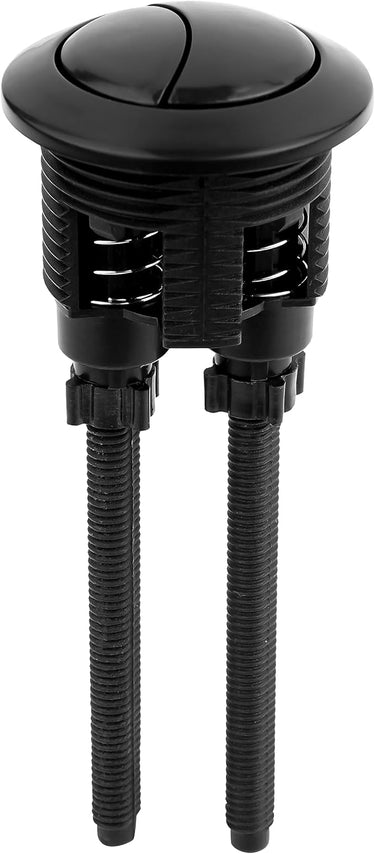 Ultra Válvula de Cisterna Descarga Doble Repuesto con Botón Presión para Inodoro Kit Redondo Ideal y Más Mecanismo Estándar Botón Hacia Abajo WC (Negro)